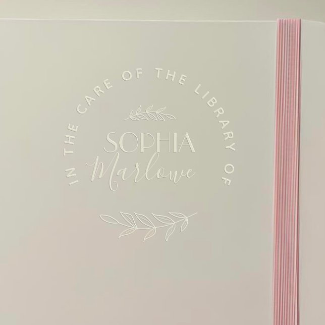 Modern Round Custom Book Botanical  Embosser (Creator Uploaded)