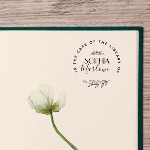 Modern Round Custom Book Botanical Self-inking Stamp