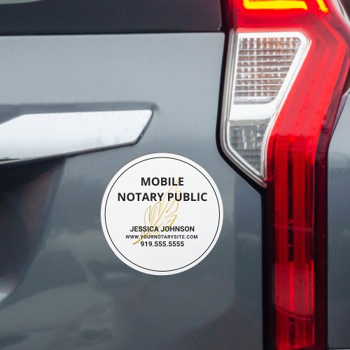 Modern Round Custom Mobile Notary Marketing  Car Magnet