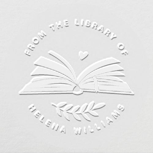 Modern Round Elegant Book Custom Library  Embosser