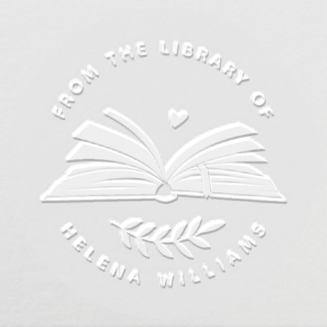 Modern Round Elegant Book Custom Library  Embosser (Design)