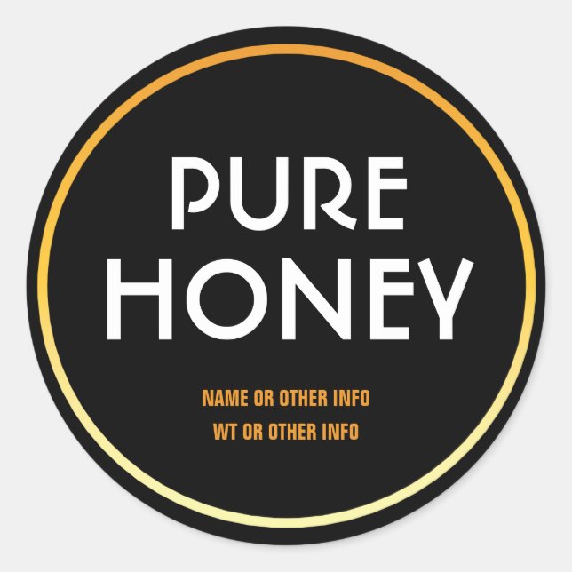 Modern Round Honey Jar Label (Front)