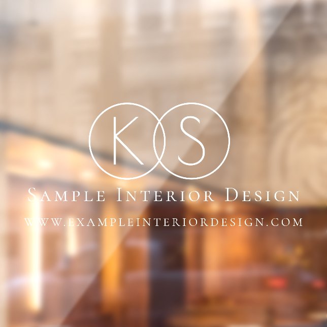 Modern Round Minimal Design Company Monogram Window Cling (Sheet 2)