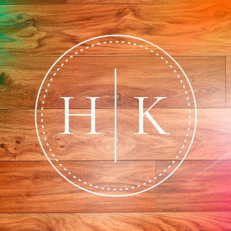 Modern Round Monogram Wedding Floor Vinyl Sticker