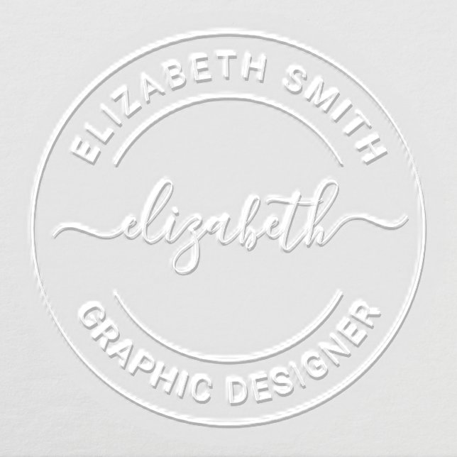 Modern Round Script Name Professional Embosser (Design)