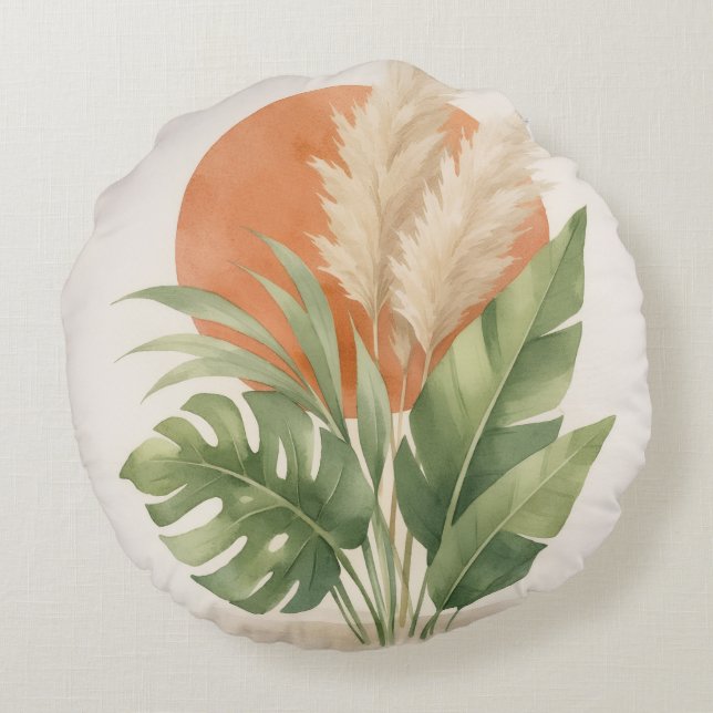Modern Round Throw Pillow (Back)