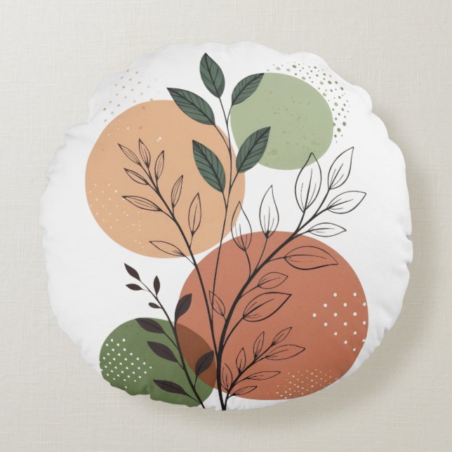 Modern Round Throw Pillow (Front)