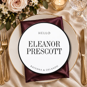 Modern Round Wedding Guest Place & Menu Card