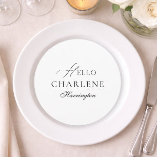 Modern Round Wedding Menu & Place Card