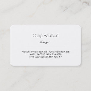 Modern Rounded Corner Elegant White Business Card