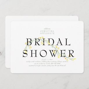 Modern Rounded Yellow Wildflower Bridal Shower Invitation