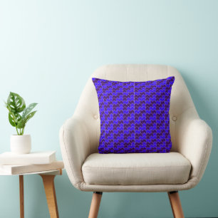 Modern Royal Blue and Purple Geometric Zigzag Throw Pillow