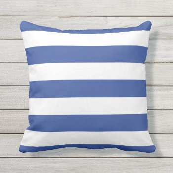 Modern Royal Blue And White Stripes Throw Pillow by cardeddesigns at Zazzle