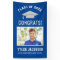 Modern Royal Blue Silver Photo Graduation