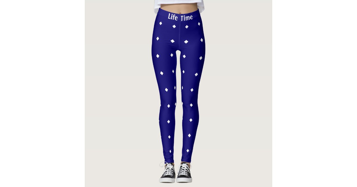 Modern Royal Blue & White Leggings | Zazzle