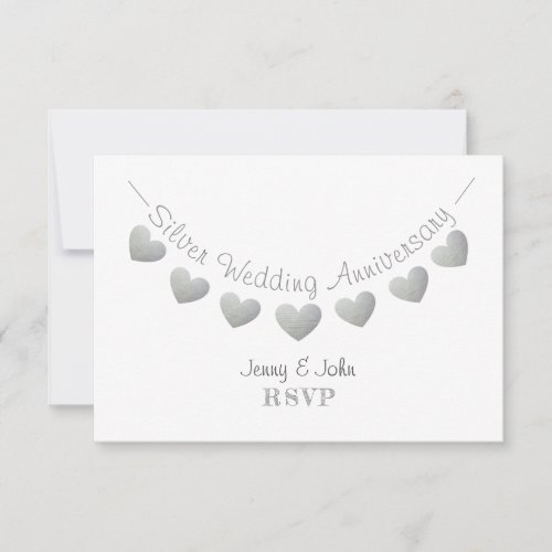 Modern RSVP 25th silver wedding anniversary