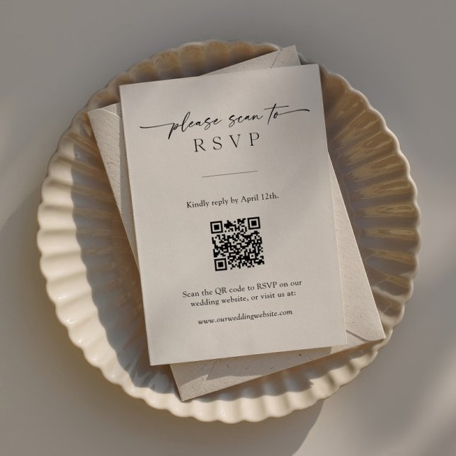 Modern RSVP card with QR code and own photo (Creator Uploaded)