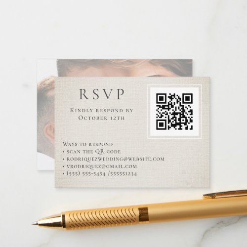 Modern RSVP Online QR Code Photo Enclosure Card