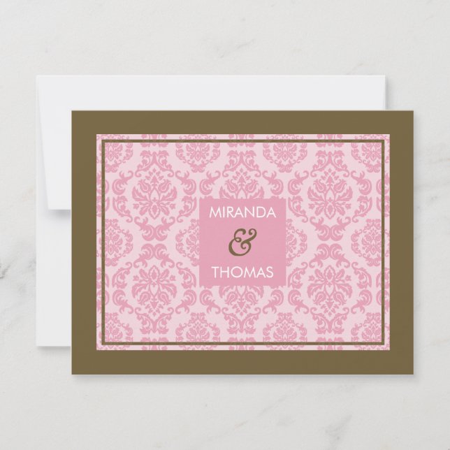 MODERN RSVP REPLY CARD :: damask colors 9B (Front)