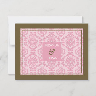 MODERN RSVP REPLY CARD :: damask colors 9B