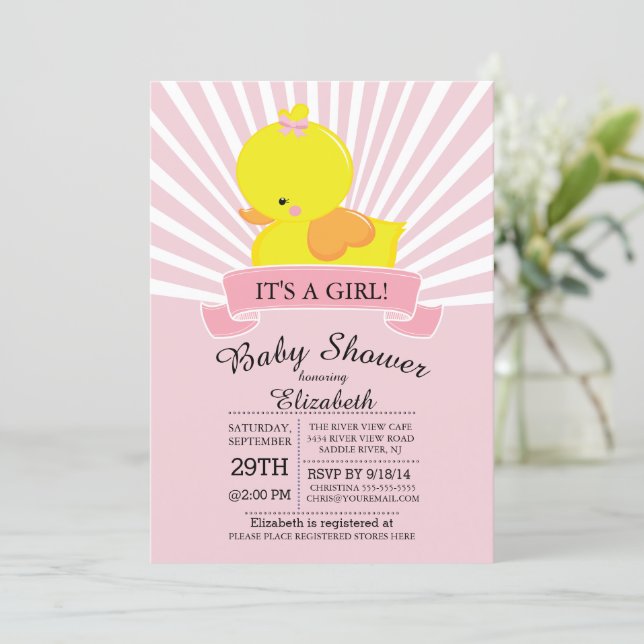 Duck baby shower fashion invitations