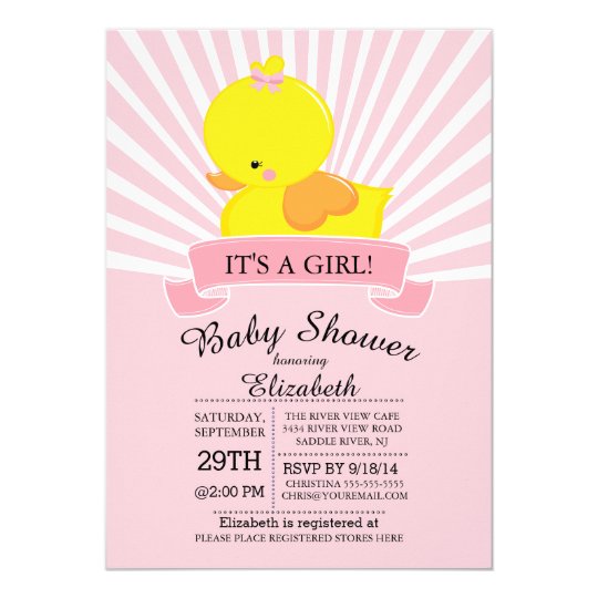 Girl Duck Baby Shower Invitations 6