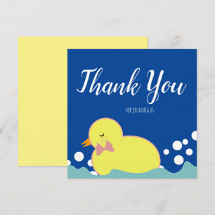 Modern Rubber Ducks Pink Baby Shower Thank You 