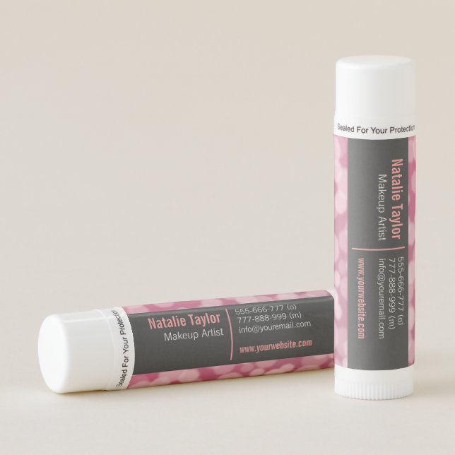 Modern Ruby Makeup Artist Business Marketing Lip Balm (Front)