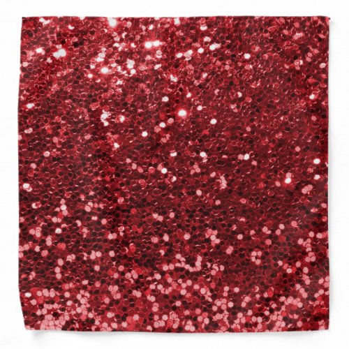 Modern Ruby Red Faux Glitter Print Bandana