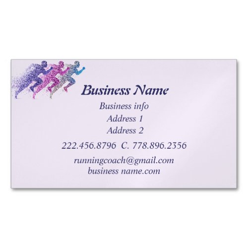 Modern Runners Personal Trainers Coach Business Card Magnet