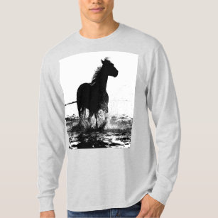 Modern Running Horse Pop Art Template Ash Trendy T-Shirt