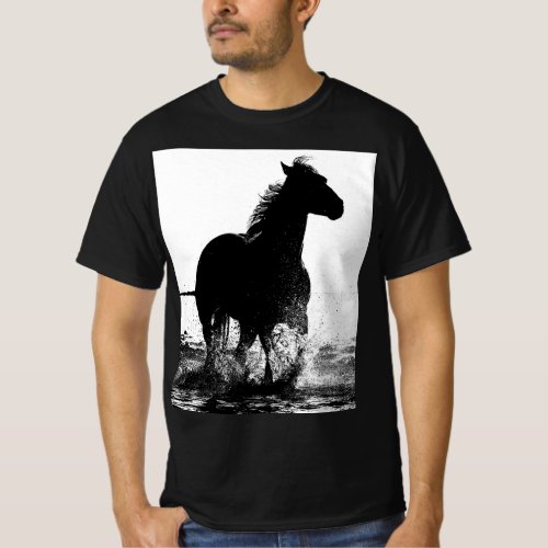 Modern Running Horse Pop Art Template Mens T_Shirt