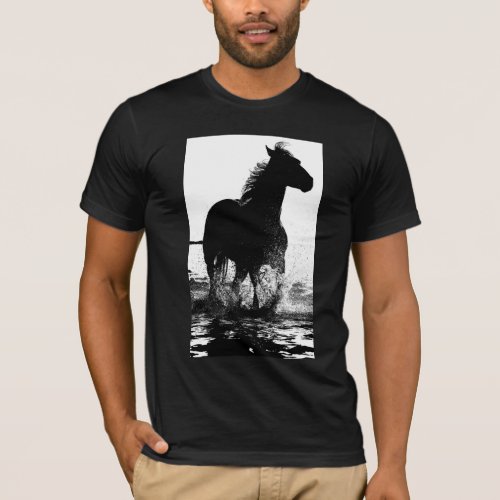 Modern Running Horse Pop Art Template Mens T_Shirt