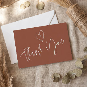 Modern Rust Bridal Shower Thank You Card