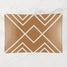 Modern Rust Brown Greige Ivory Geometric Stripes