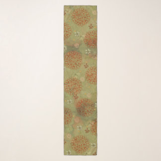 Modern Rust Green Sun Blossom Scarf