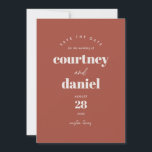 Modern Rust Trendy Photo Save the Date<br><div class="desc">Modern Rust Trendy Photo Save the Date features modern type pairings in bold,  modern colors,  along with a full photo on the back.</div>