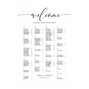 Modern Rustic Alphabetical Seating Chart Sign