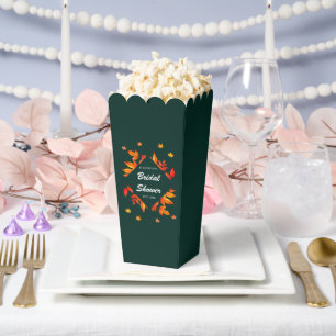 Modern Rustic Autumn Leaves Bridal Shower Favor Boxes