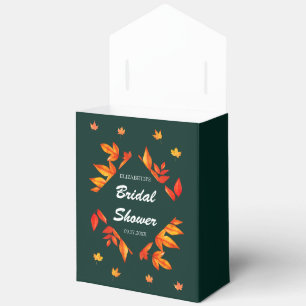 Modern Rustic Autumn Leaves Bridal Shower Favor Boxes