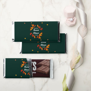 Modern Rustic Autumn Leaves Bridal Shower Hershey Bar Favors