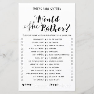 Modern Rustic Baby Shower Game PRINTED