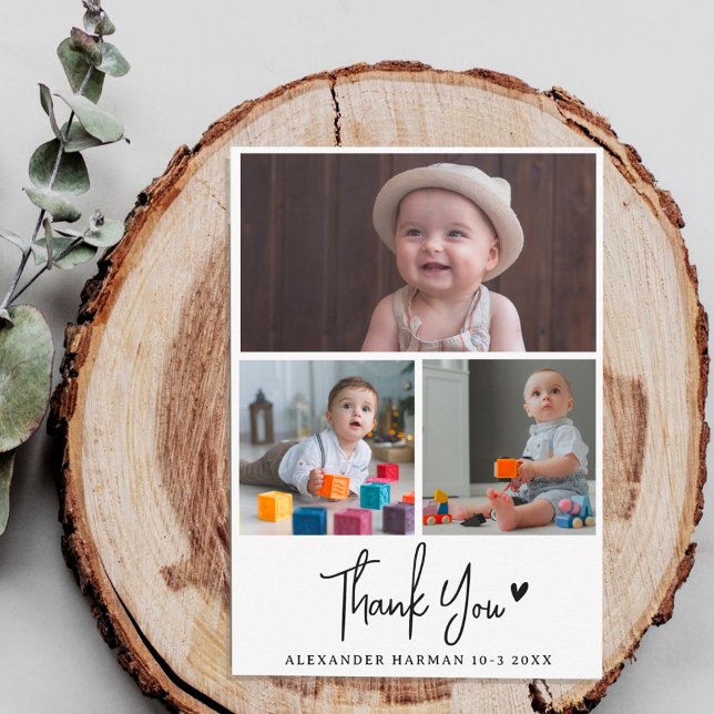 Modern & Rustic Baby Shower Thank You Photo Card (')