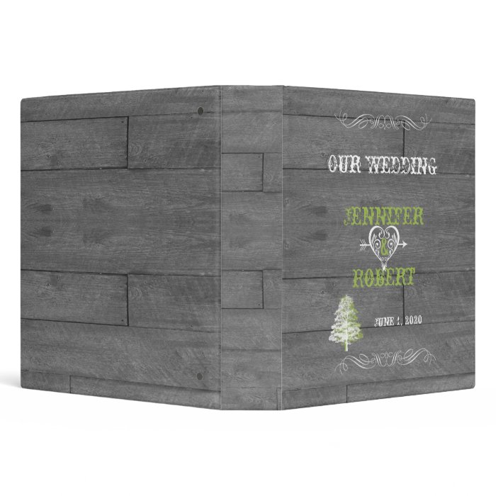 Modern Rustic Barn Wood Wedding Album 3 Ring Binders