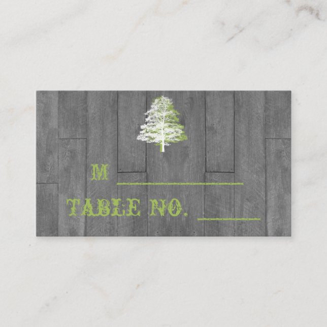Modern Rustic Barn Wood Wedding Place Cards (Front)