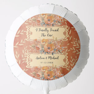 Modern Rustic Beige Boho Earthy Floral Wedding Balloon