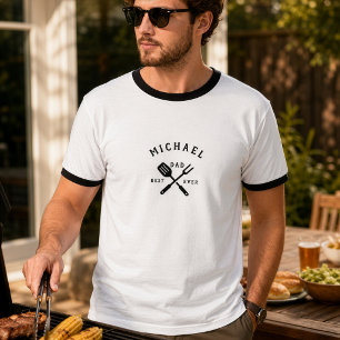 Modern Rustic BEST DAD EVER BBQ Father's Day T-Shirt