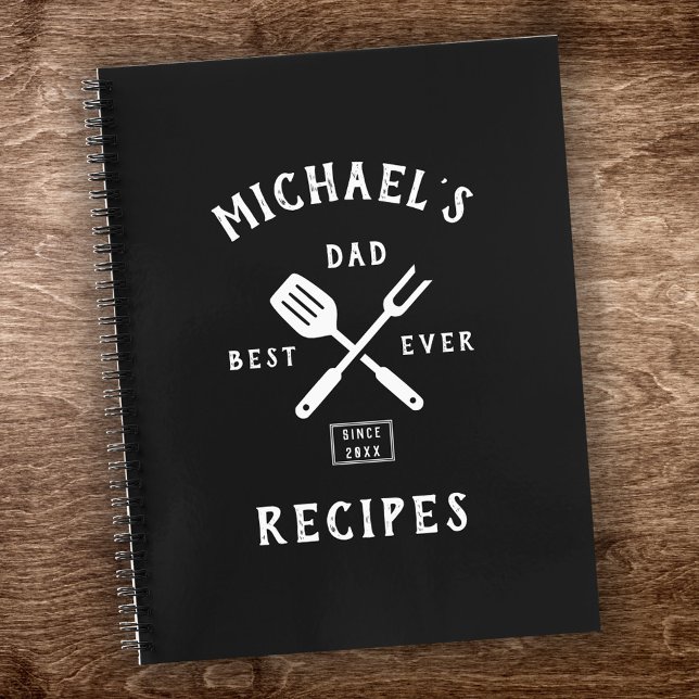 Modern Rustic BEST DAD EVER Cool Retro Recipe Notebook (Creator Uploaded)