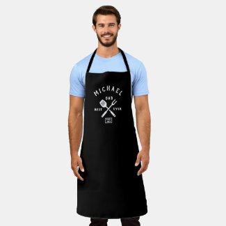 Modern Rustic BEST DAD EVER Cool Retro Vintage Apron