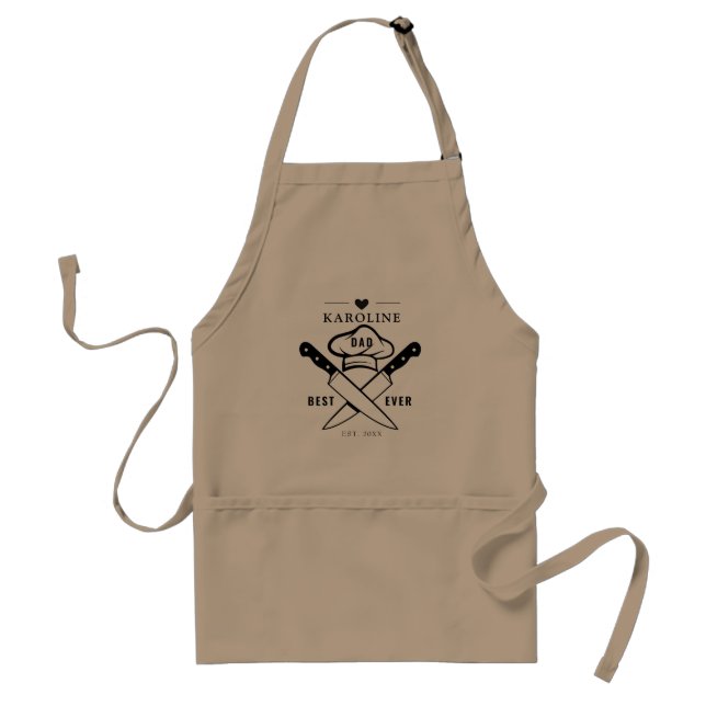 Modern Rustic BEST DAD EVER Father's Day Adult  Adult Apron (Front)